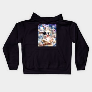 Laser Cat Librarian In Space Kids Hoodie